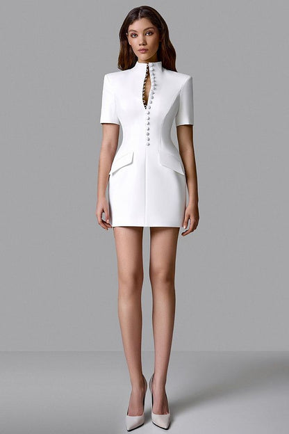 Mini Dress with Decorative Buttons