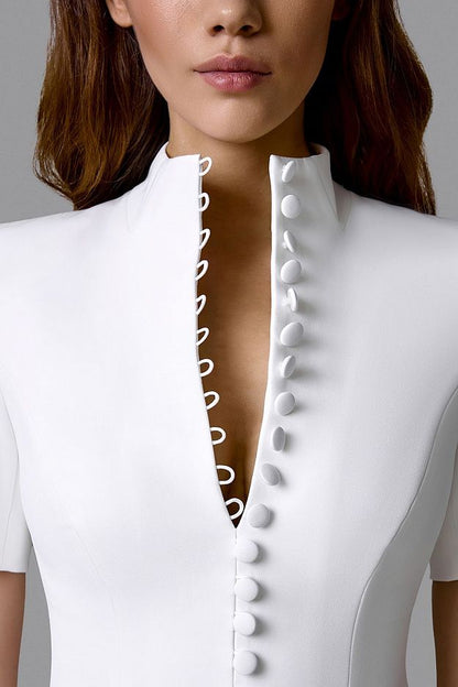 Mini Dress with Decorative Buttons