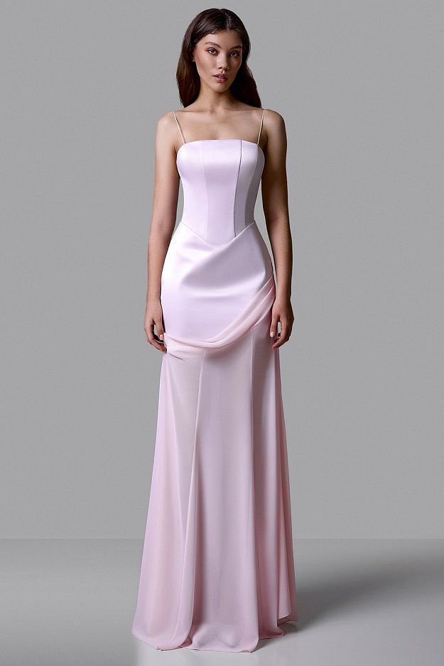 Corset Maxi Dress with Detachable Skirt