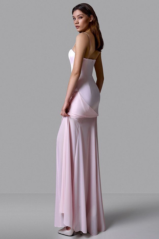 Corset Maxi Dress with Detachable Skirt