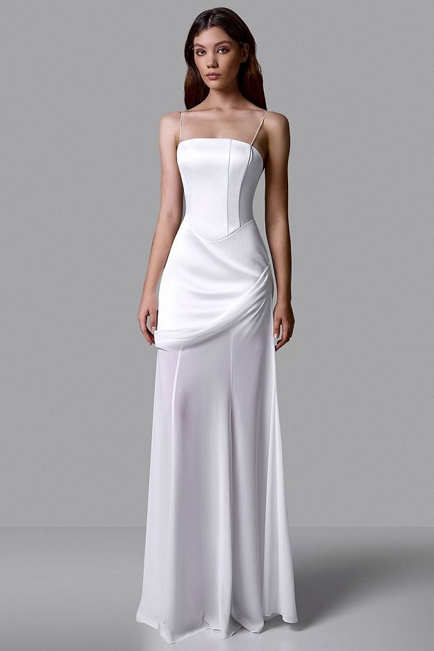 Corset Maxi Dress with Detachable Skirt
