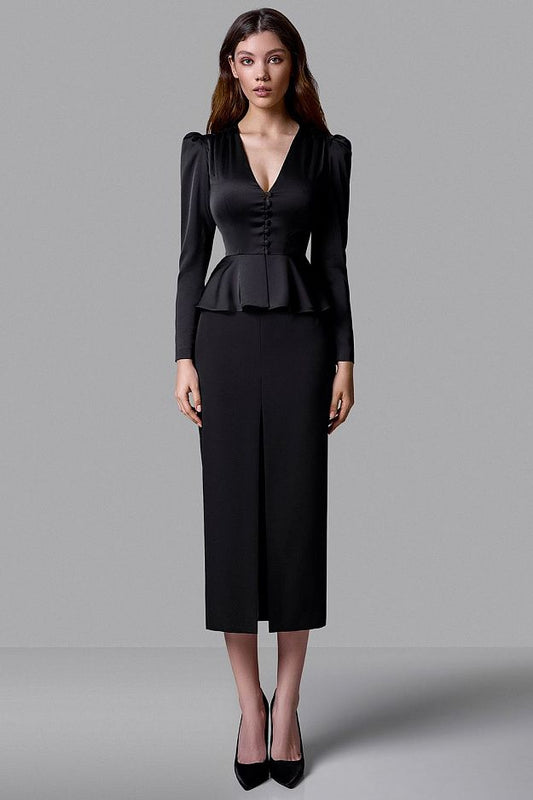 Peplum Blouse with V-Neckline