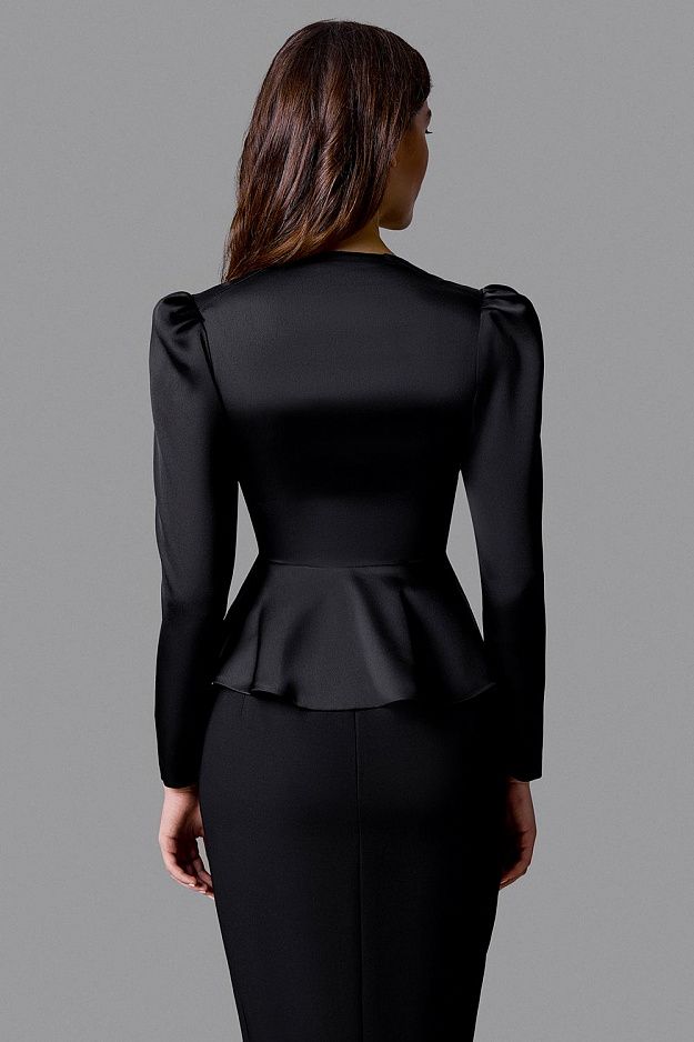 Peplum Blouse with V-Neckline