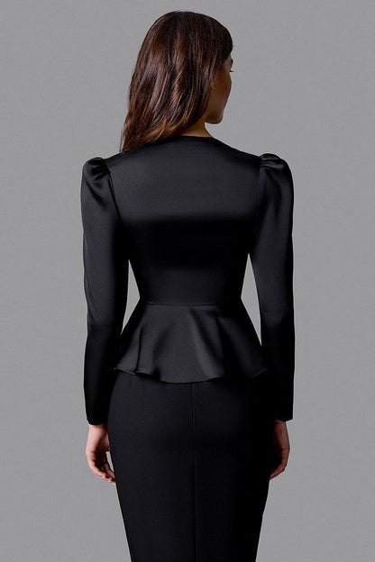 Peplum Blouse with V-Neckline