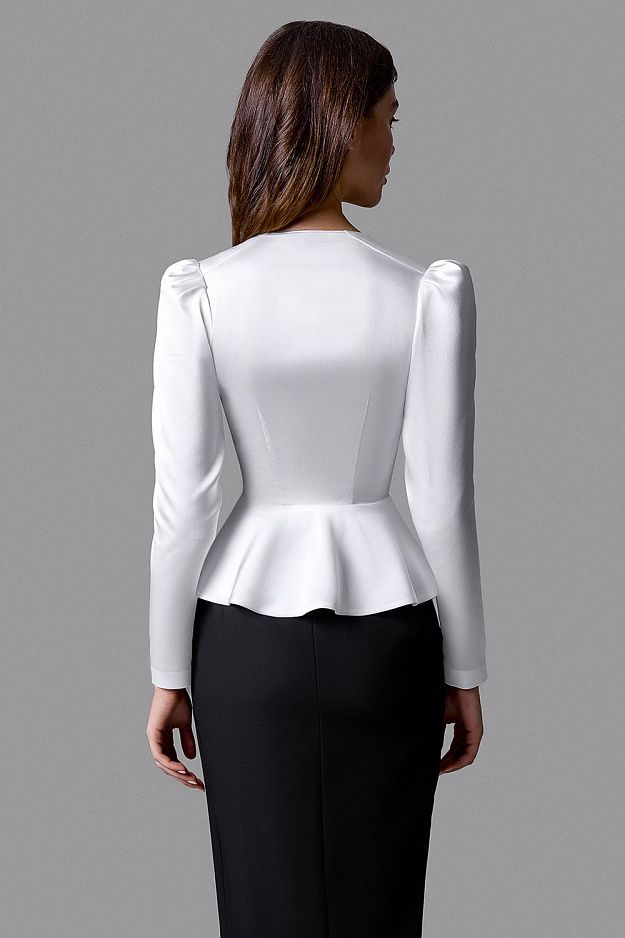Peplum Blouse with V-Neckline