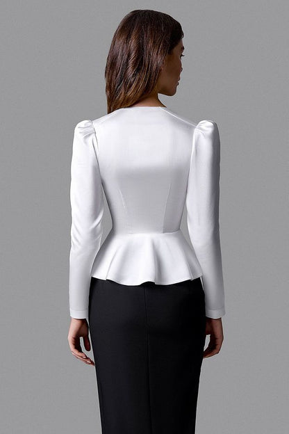 Peplum Blouse with V-Neckline