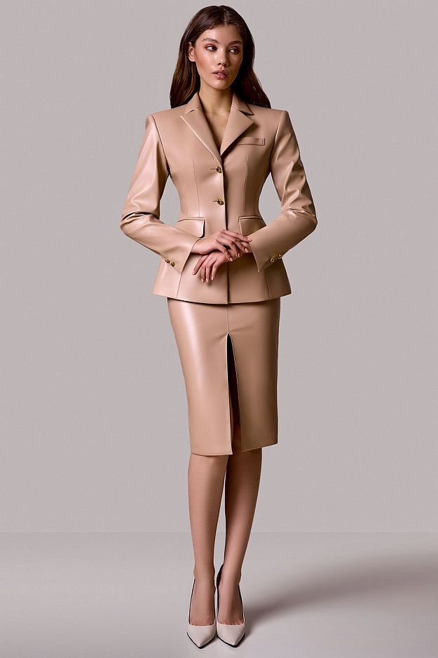 Faux Leather Blazer