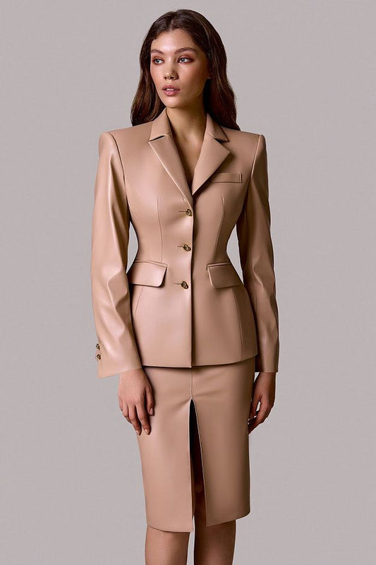 Faux Leather Blazer
