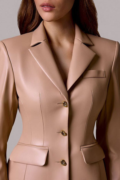 Faux Leather Blazer