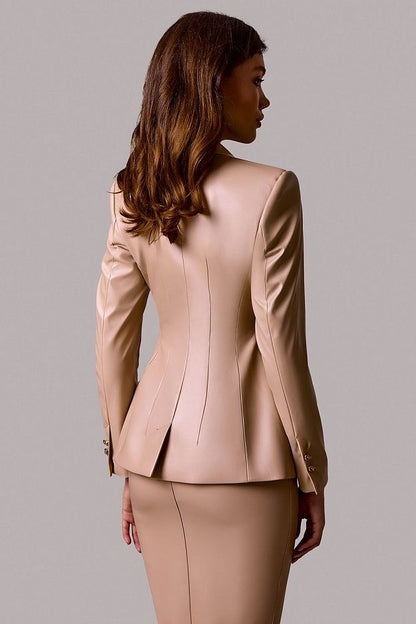 Faux Leather Blazer