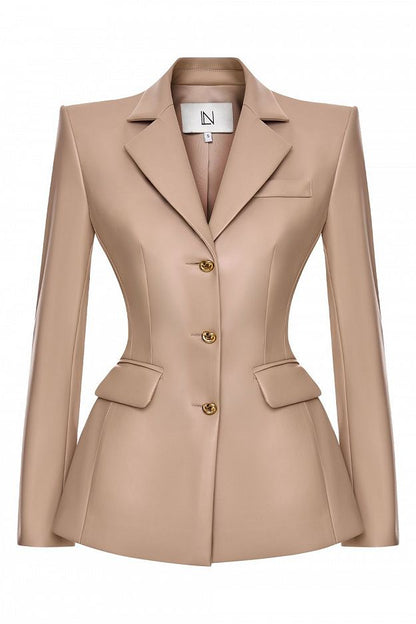 Faux Leather Blazer