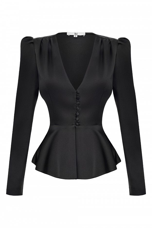 Peplum Blouse with V-Neckline