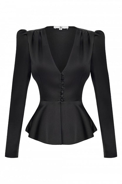 Peplum Blouse with V-Neckline