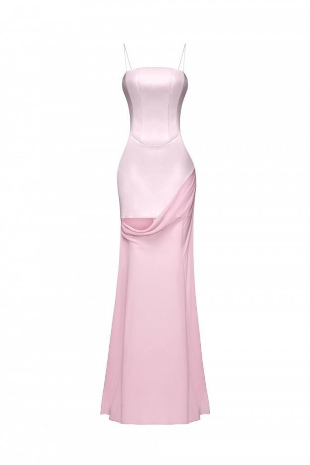 Corset Maxi Dress with Detachable Skirt