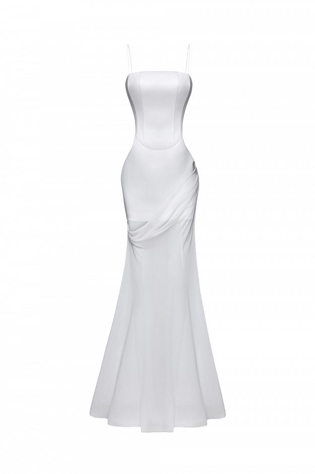Corset Maxi Dress with Detachable Skirt