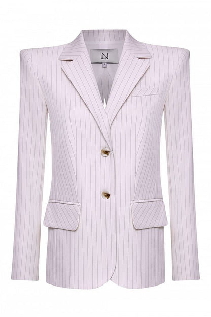 Striped Blazer with Open Back