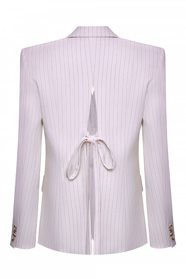 Striped Blazer with Open Back