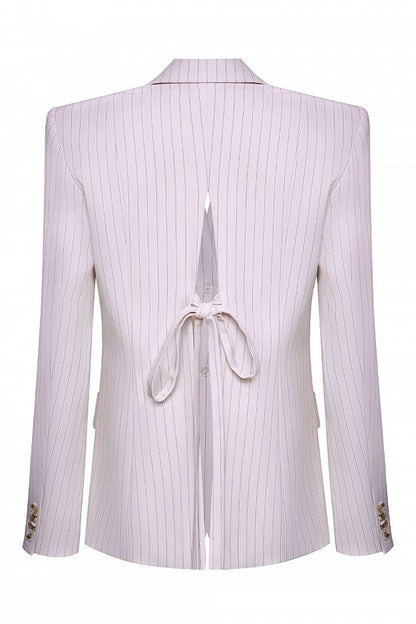 Striped Blazer with Open Back