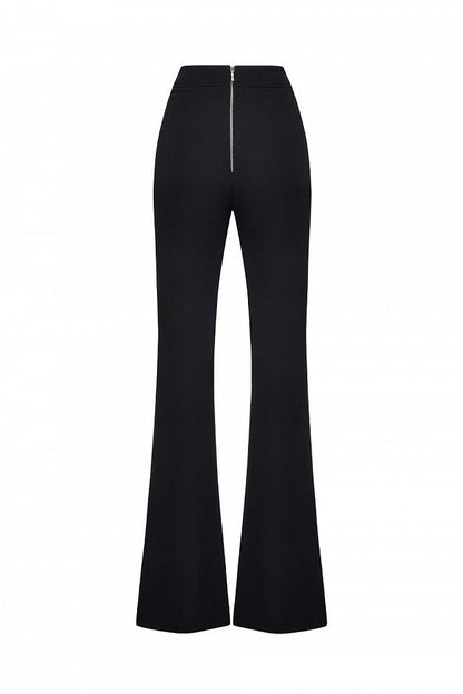 High-Waisted Flared Trousers