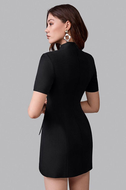 Mini Dress with Decorative Buttons