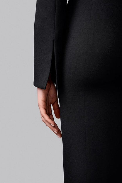 Fitted Midi Dress with Button Front
