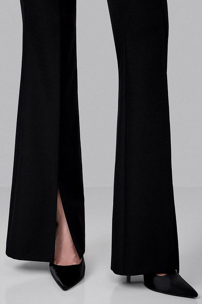 High-Waisted Flared Trousers