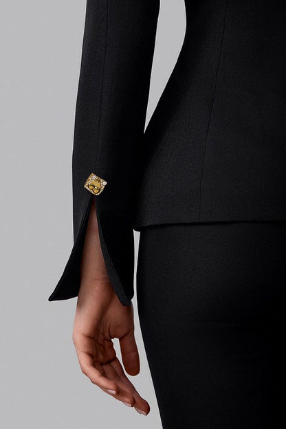 Fitted Blazer with Statement Neckline