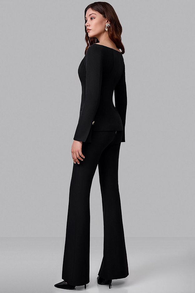 Fitted Blazer with Statement Neckline