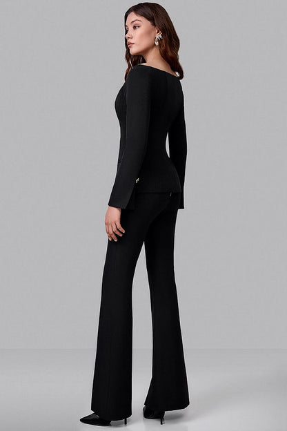 Fitted Blazer with Statement Neckline