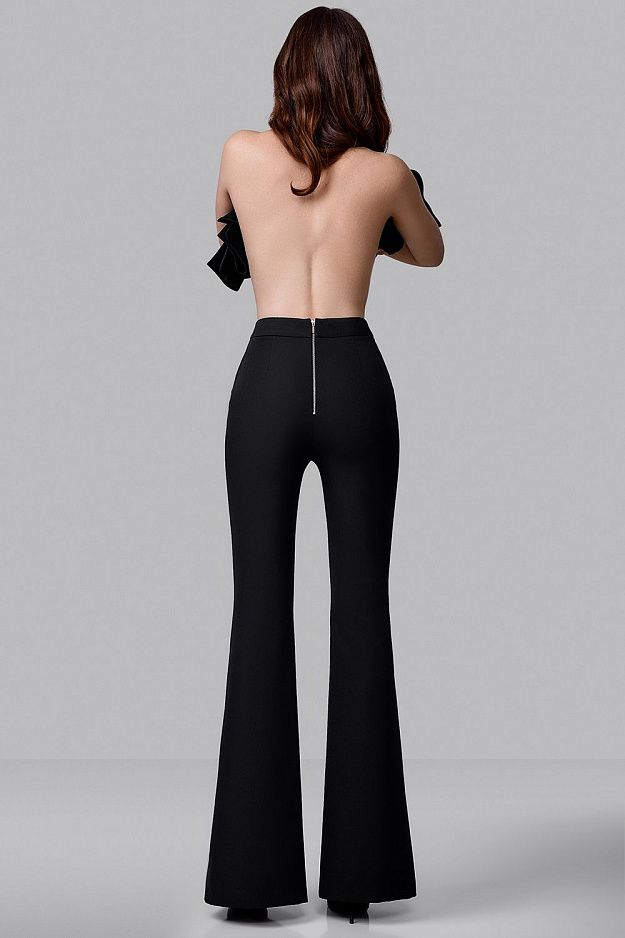 High-Waisted Flared Trousers