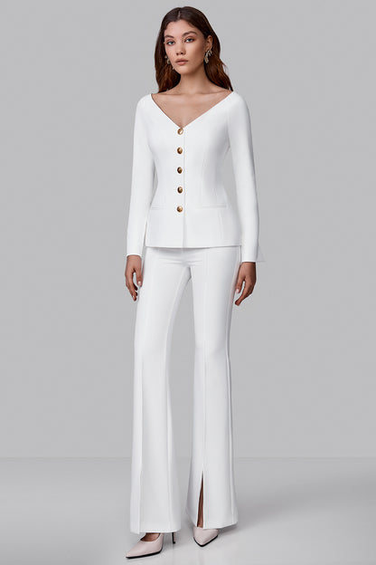 High-Waisted Flared Trousers