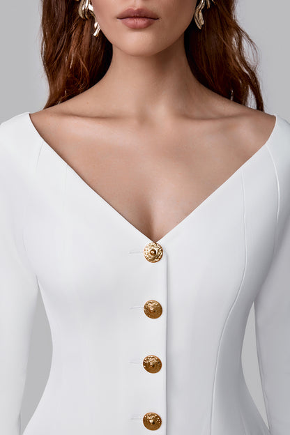 Fitted Blazer with Statement Neckline