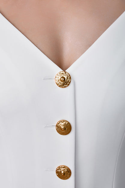 Fitted Blazer with Statement Neckline