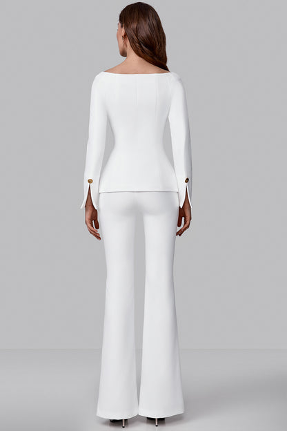 High-Waisted Flared Trousers
