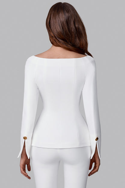 Fitted Blazer with Statement Neckline