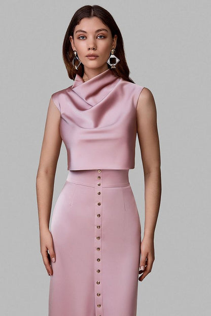 Satin Top With Draping