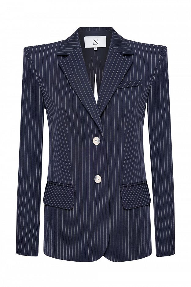 Striped Blazer with Open Back