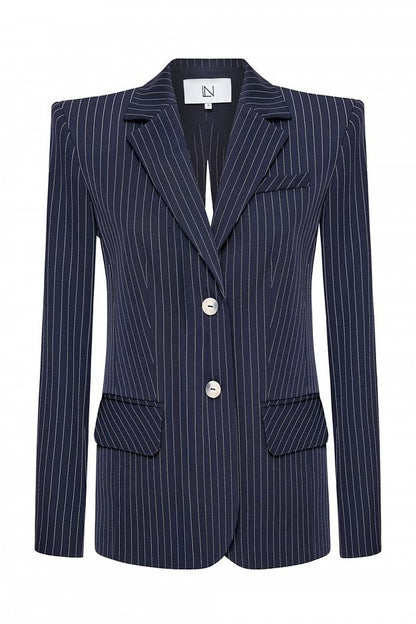 Striped Blazer with Open Back