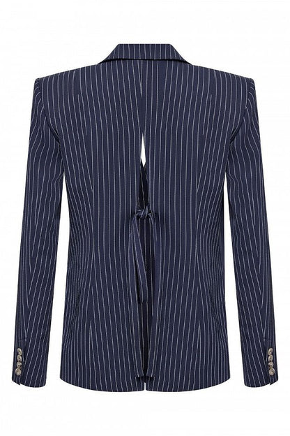 Striped Blazer with Open Back