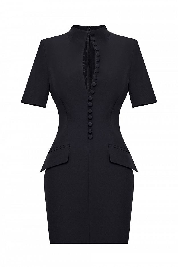Mini Dress with Decorative Buttons