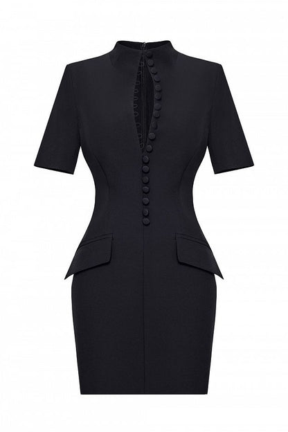 Mini Dress with Decorative Buttons