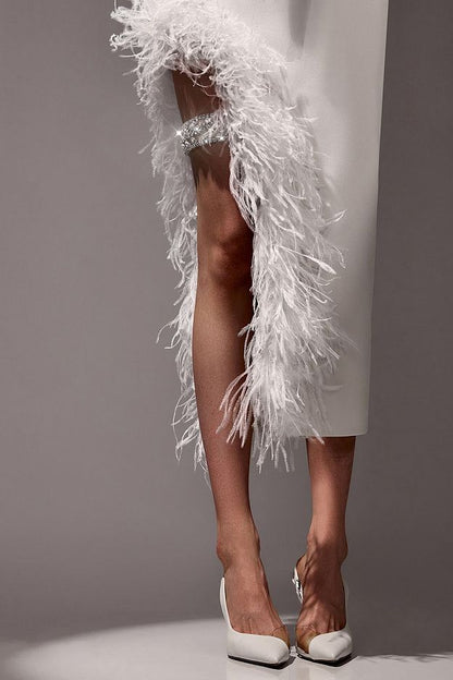 Dress with Natural Ostrich Feathers