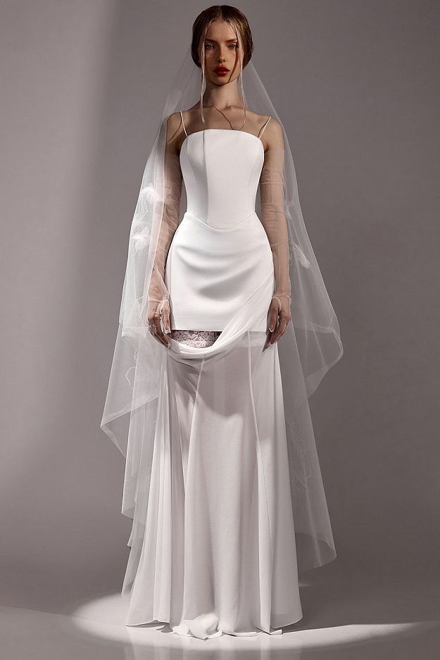 Corset Maxi Dress with Detachable Skirt