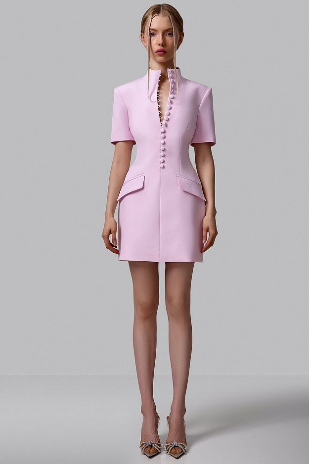 Mini Dress with Decorative Buttons