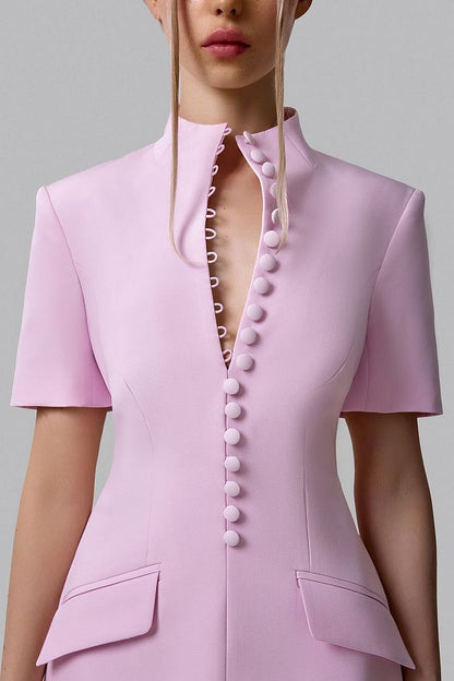 Mini Dress with Decorative Buttons