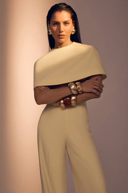 Cropped Cape with Round Neckline