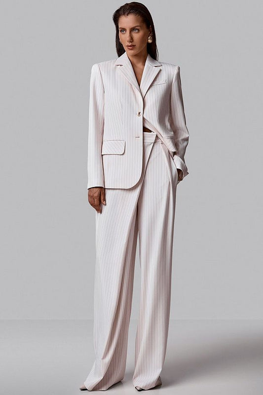 Striped Blazer with Open Back