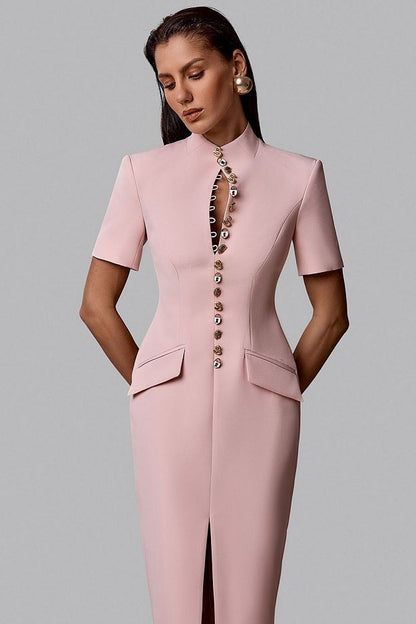 Fitted Dress with Statement Buttons