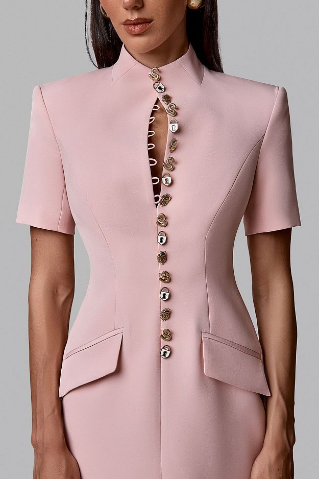 Fitted Dress with Statement Buttons