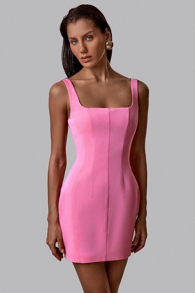 Corset Mini Dress with a Square Neckline